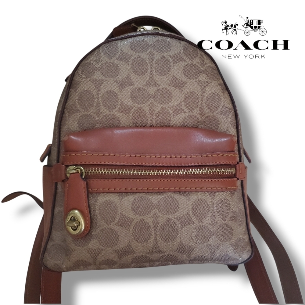 Coach 32715 Campus Backpack 23 In Signature Coated Canvas & Refined Calf Leather - Picture 4 of 17